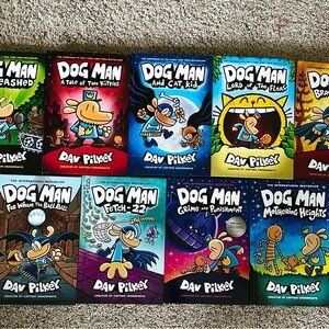 Dogman series books by Dave Pilkey, set of 9 books